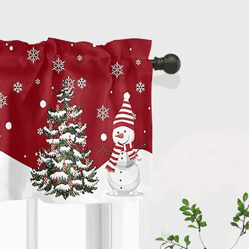 Scheibengardine Weihnachten – festlicher Volant