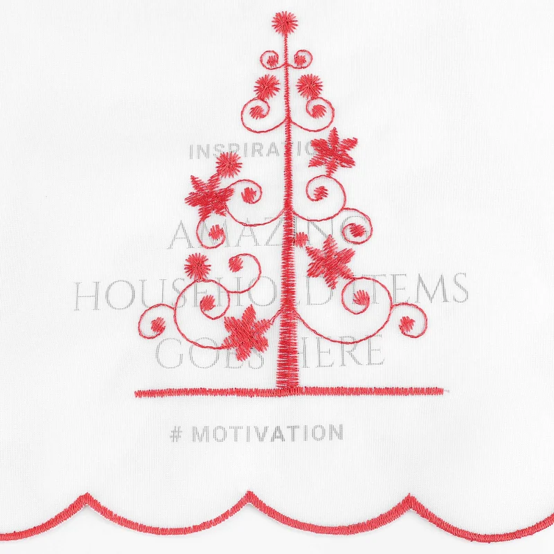 Weihnachtliche Scheibengardine mit Reh & Weihnachtsbaum