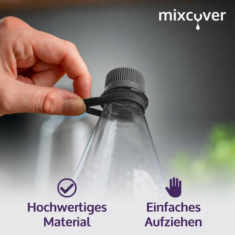 mixcover Silikonring Schwarz zum Markieren von Trinkflaschen - passend für SodaStream Flaschen