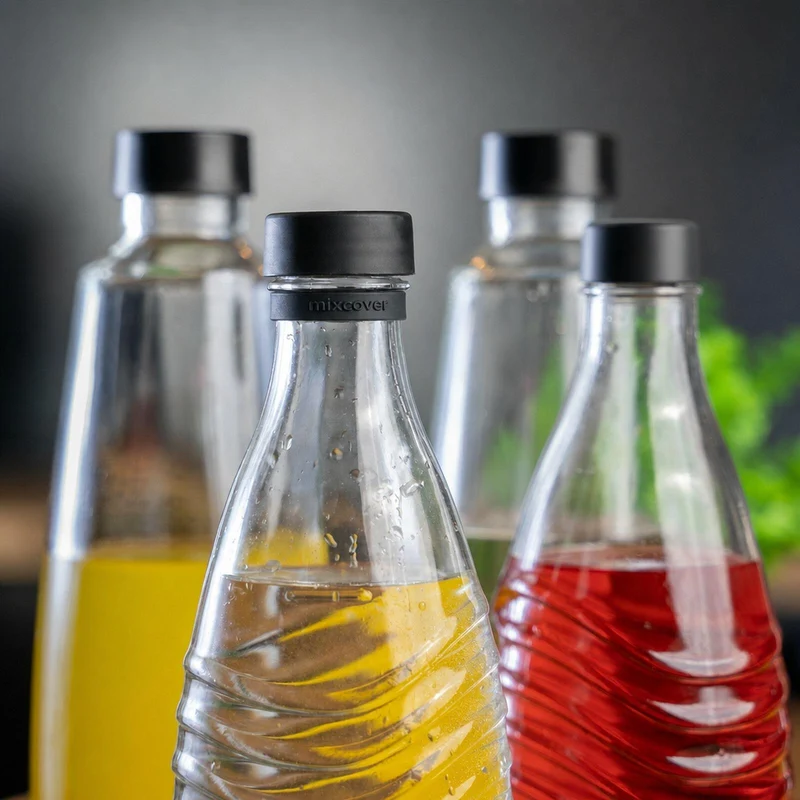 mixcover Silikonring Schwarz zum Markieren von Trinkflaschen - passend für SodaStream Flaschen