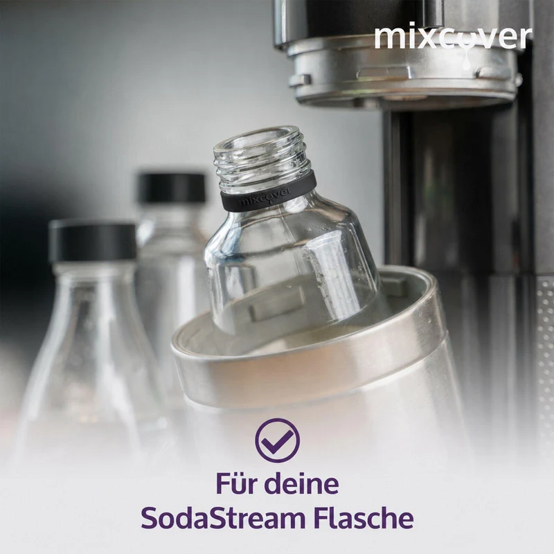 mixcover Silikonring Schwarz zum Markieren von Trinkflaschen - passend für SodaStream Flaschen
