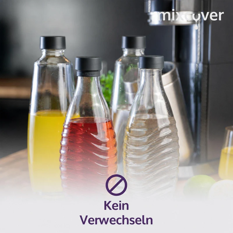 mixcover Silikonring Schwarz zum Markieren von Trinkflaschen - passend für SodaStream Flaschen