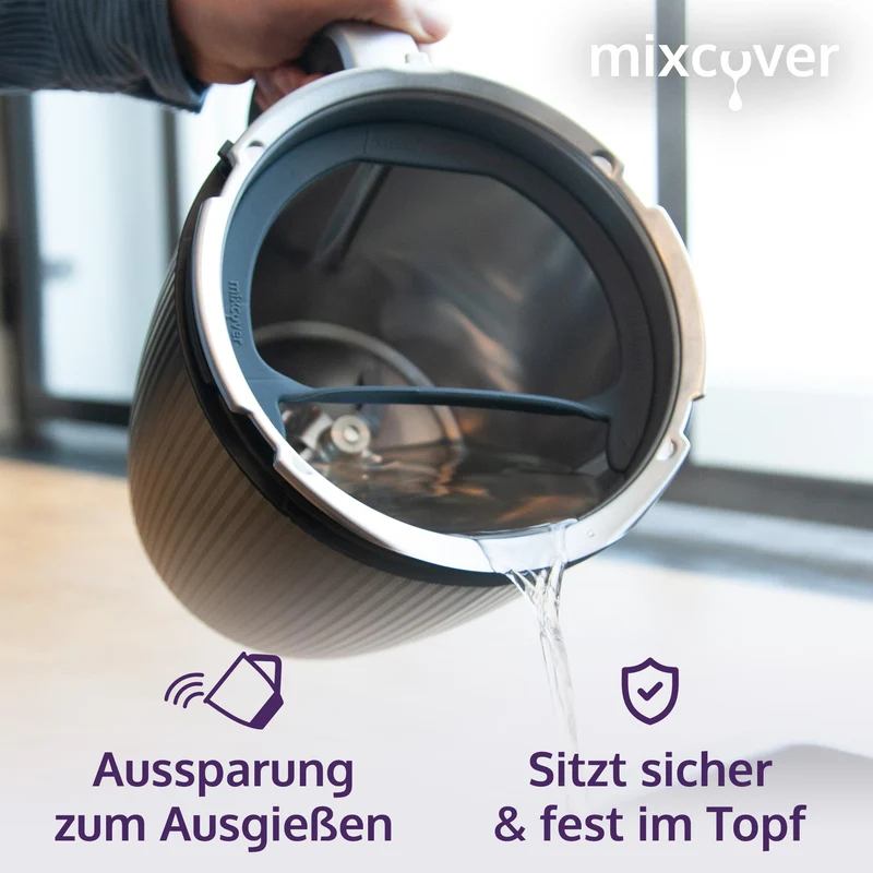 B-Ware: mixcover Deckelhalter und Abstreifhilfe kompatibel mit Vorwerk Thermomix TM7