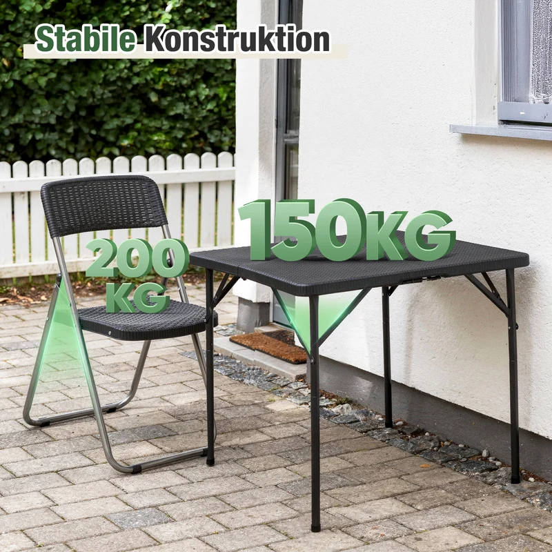 Sekey 5-teilig Gartenmöbel Set, 4 Stühle mit Tisch klappbar