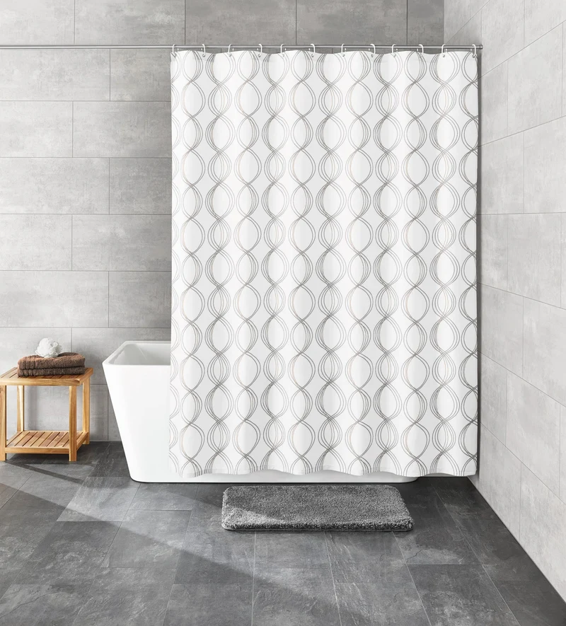 Duschvorhang Textil CLASSY Weiß 120 x 200 cm