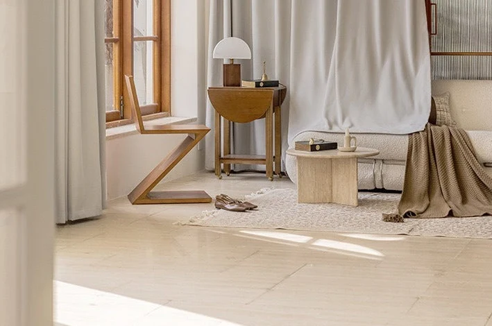 Moderner Vorhang aus Leinen in Beige