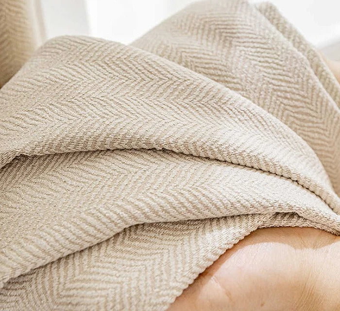 Moderner Vorhang aus Leinen in Beige