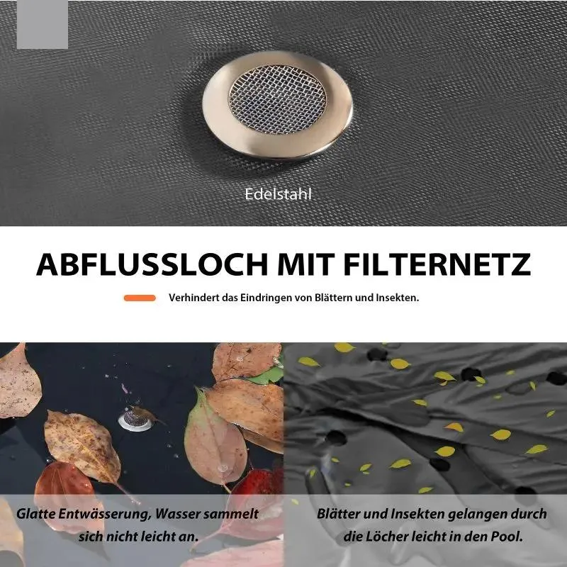 Sekey Poolabdeckung aus 420D Oxford, Schwarz