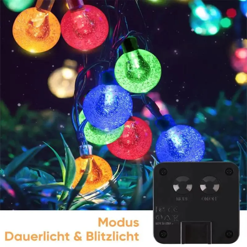 Salcar 5 m / 10 m LED Solar Kugel Lichterkette, 20 / 40 LEDs