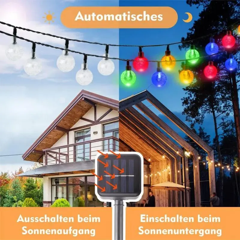 Salcar 5 m / 10 m LED Solar Kugel Lichterkette, 20 / 40 LEDs