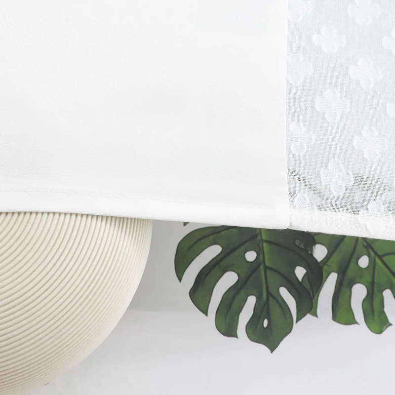 Scheibengardine im Patchwork-Stil mit Kleeblatt-Muster, 2 Stücke, mit Taschenrod-Design