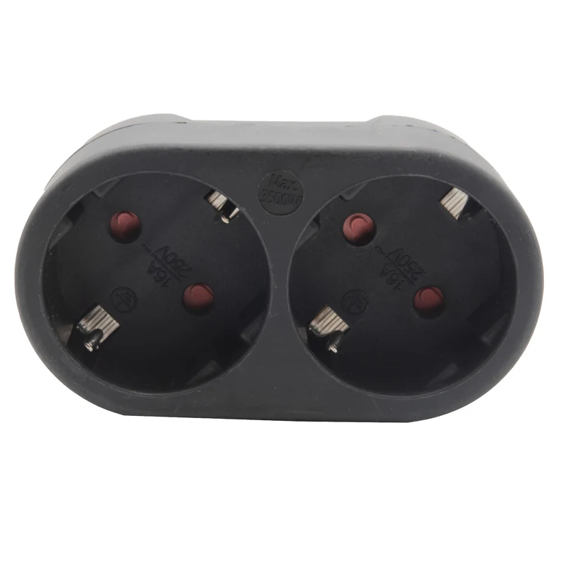Doppelstecker Steckdosenleiste Mehrfachsteckdose Doppelsteckdose Schuko Schwarz
