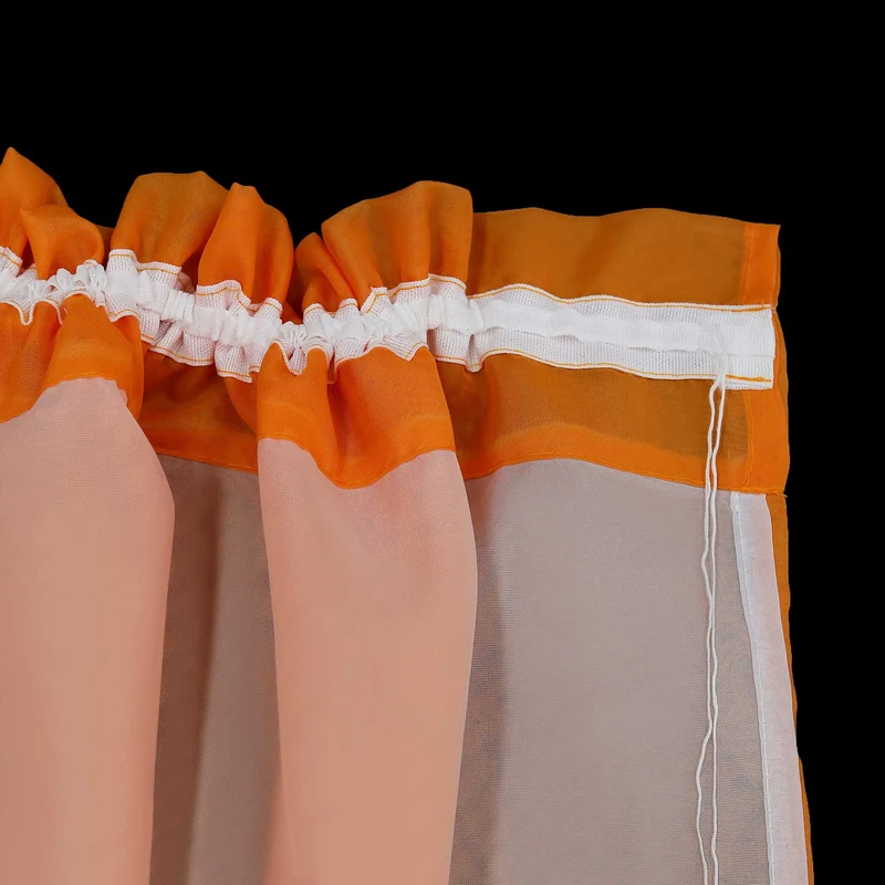 Zweifarbige Scheibengardine mit Volants – 2er-Pack