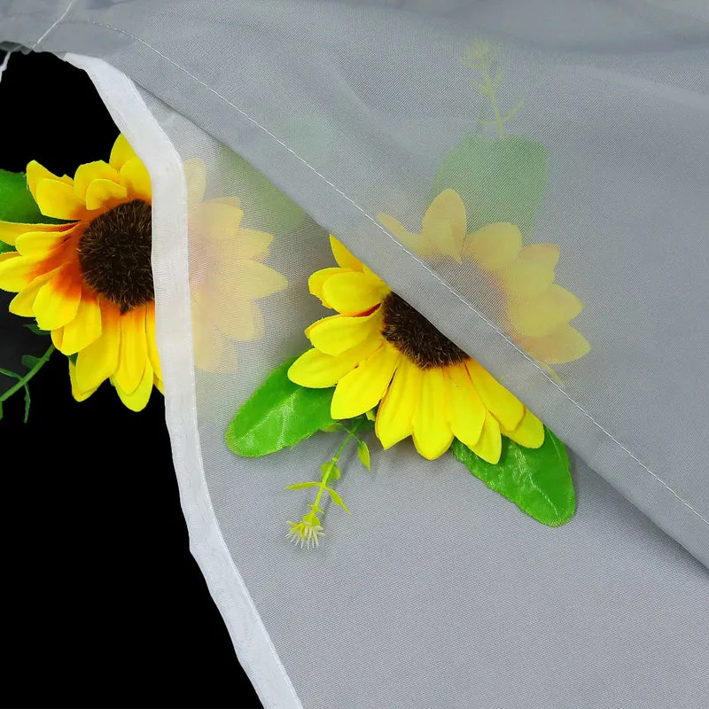 Zweifarbige Scheibengardine mit Volants – 2er-Pack