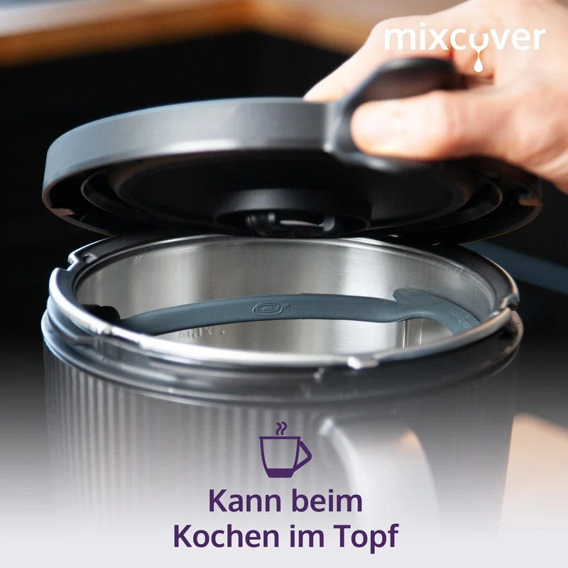 mixcover Deckelhalter und Abstreifhilfe kompatibel mit Vorwerk Thermomix TM7