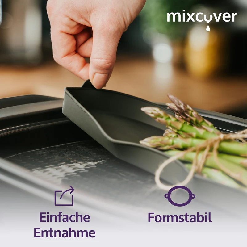 mixcover Dampfgarform halb kompatibel mit Thermomix TM7 Zubehör für Varoma Einlegeboden Zubehör für TM7 Silikonform Auflaufform