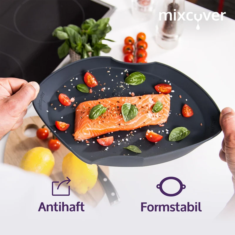 mixcover Dampfgarform Silikonform Auflaufform kompatibel mit Thermomix TM7 für Varoma Einlegeboden - Zubehör für TM7