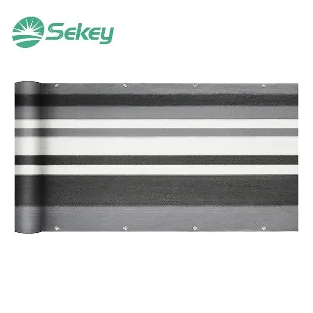 Sekey Balkon Sichtschutz aus 220 g/m² HDPE, Grau-weiß-schwarz gestreif