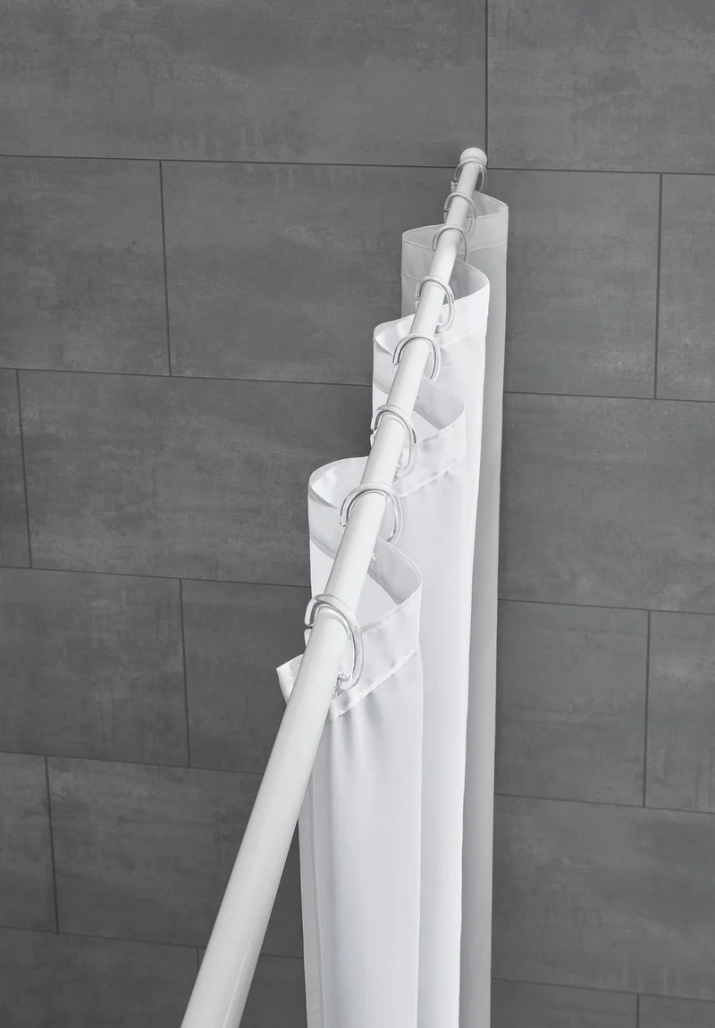 Duschvorhang-Federstange ⌀ 25 mm Weiß 145 - 250 cm Teleskopstange