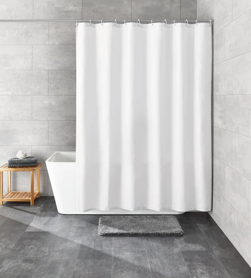 Duschvorhang Textil KITO Schneeweiß 180 x 200 cm
