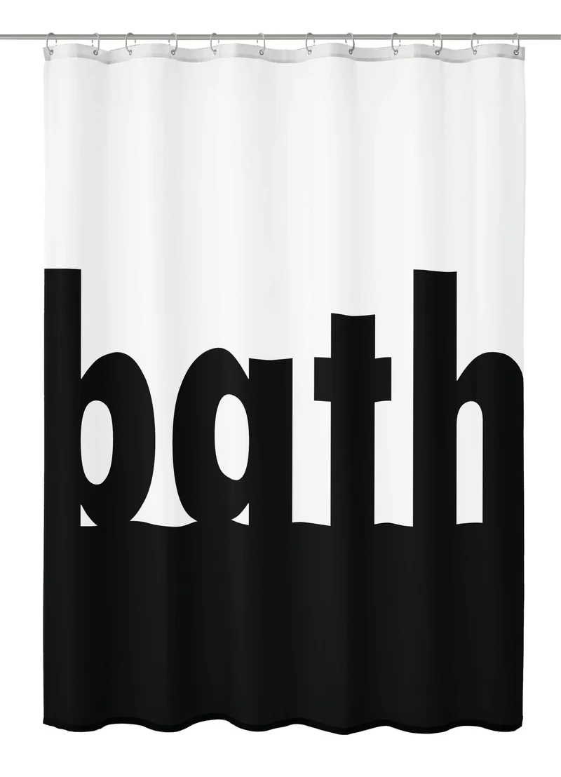 Duschvorhang Textil BATH Schwarz-Weiß 180 x 200 cm