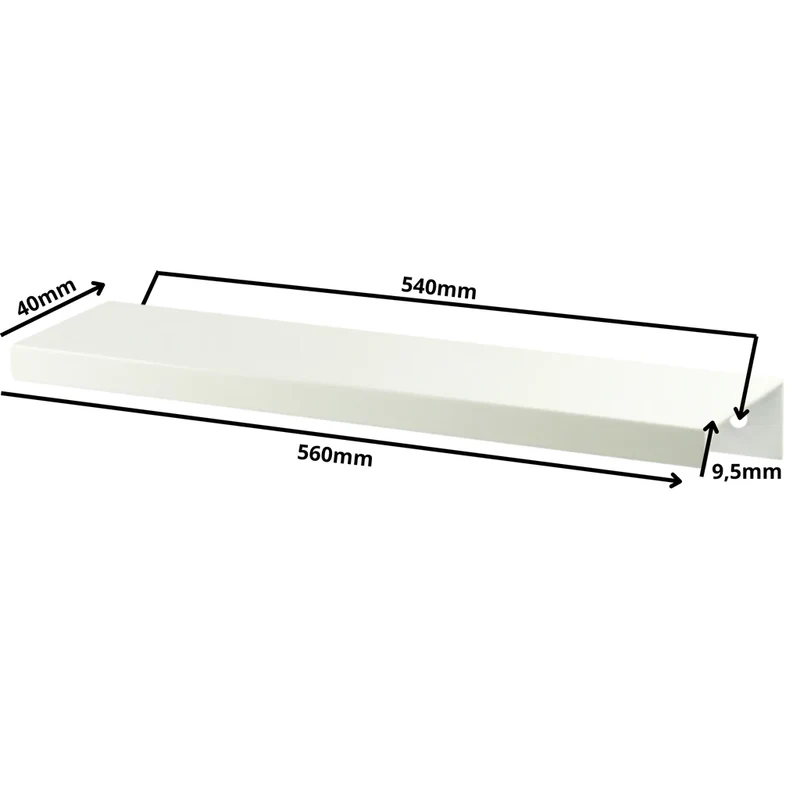 Edge Grip Rundprofil-Griff 540mm (560mm Gesamtlänge) - Weiß