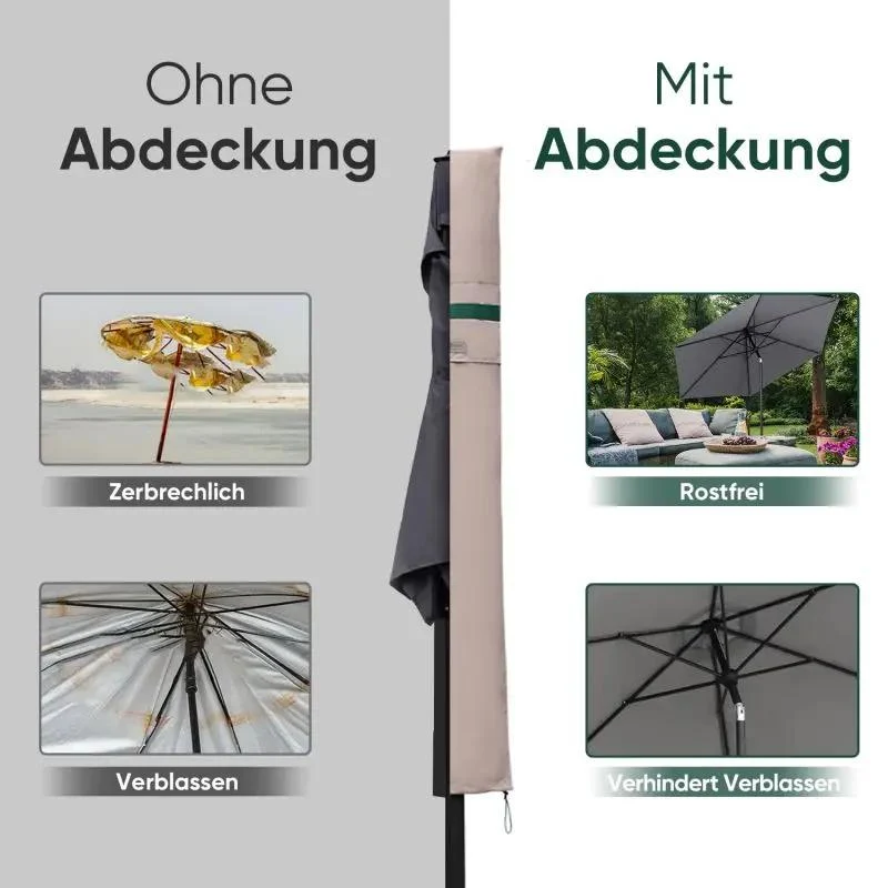 Sekey 190 x 30/50 cm Schutzhülle für 350 cm Sonnenschirm, aus Polyester-Gewebe