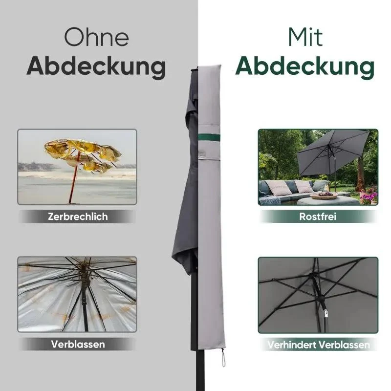 Sekey 190 x 30/50 cm Schutzhülle für 350 cm Sonnenschirm, aus Polyester-Gewebe