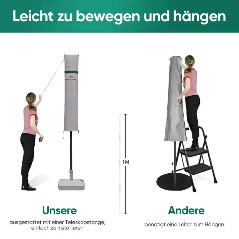 Sekey 136 x 27/35,5 cm Schutzhülle für 200 cm Sonnenschirm, aus Polyester-Gewebe