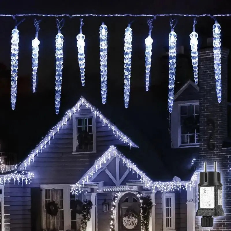Salcar 5 m LED Lichterkette mit 40 Eiszapfen, 40 LEDs, 31V GS-zertifizierte Stromversorgung