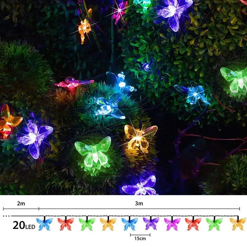 Salcar 5 m / 10m LED Solar Schmetterling Lichterkette, 20 / 50 LEDs