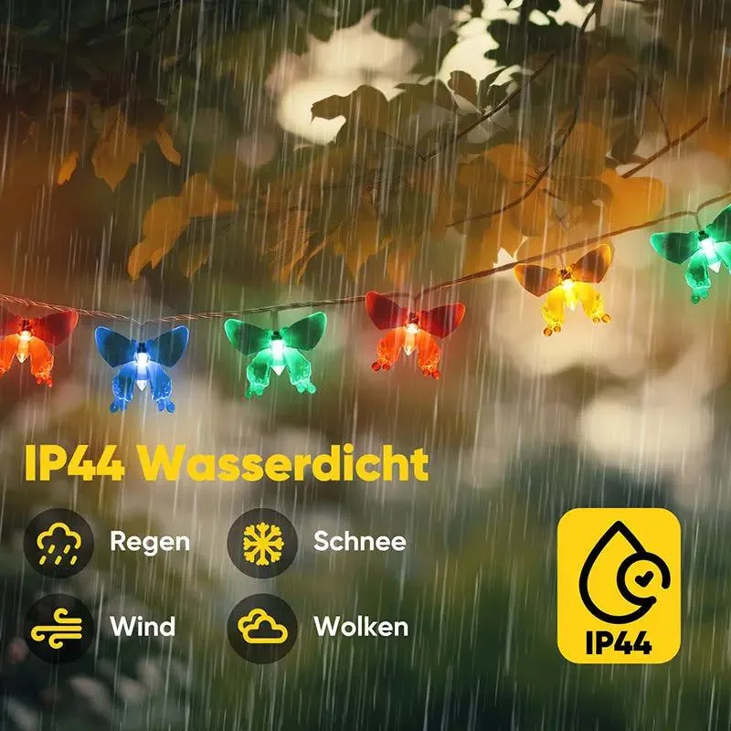 Salcar 5 m / 10m LED Solar Schmetterling Lichterkette, 20 / 50 LEDs