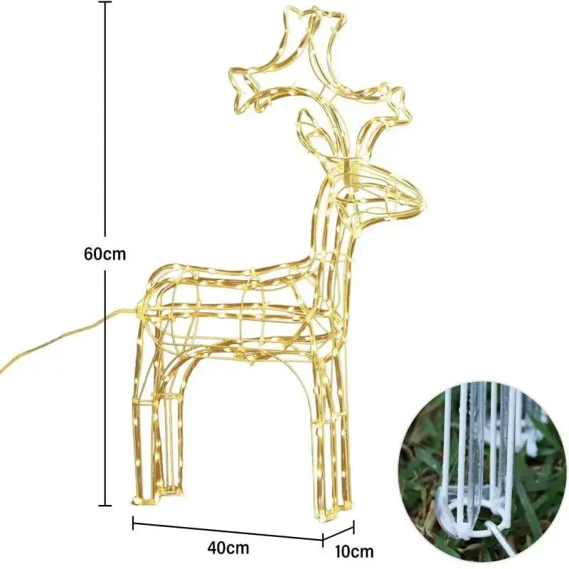 Salcar 60 cm LED Rentier Weihnachtsbeleuchtung, 140 LEDs