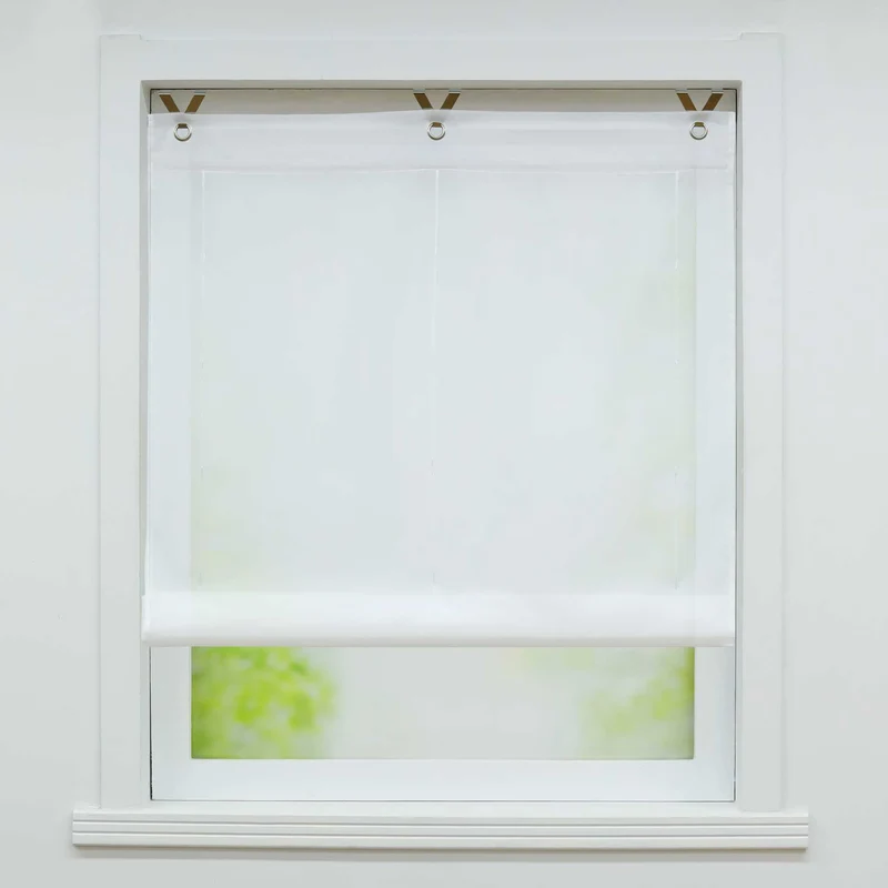 Rollo mit V-Haken Verlaufsfarbe Transparent Lichtfilterung Luftig 1 Stück