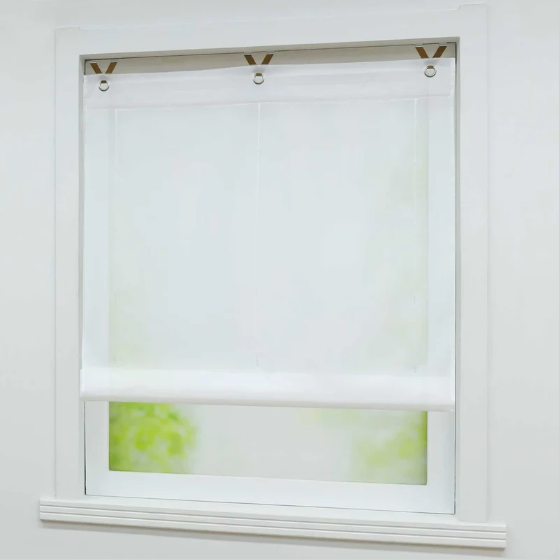 Rollo mit V-Haken Verlaufsfarbe Transparent Lichtfilterung Luftig 1 Stück