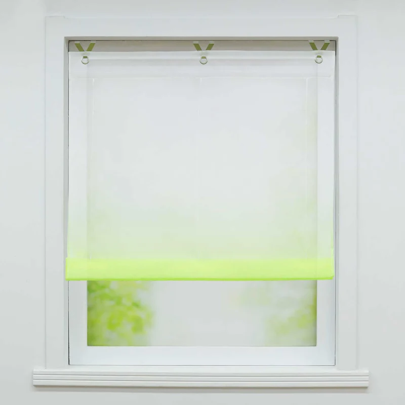 Rollo mit V-Haken Verlaufsfarbe Transparent Lichtfilterung Luftig 1 Stück