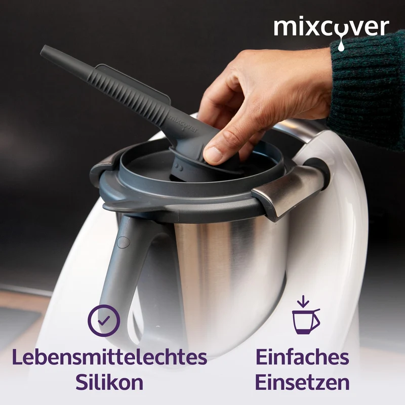 mixcover Steamy Wasserdampf-Ableiter Dampfaufsatz Dunstabzug Möbelschutz steam pipe aus Silikon kompatibel mit Thermomix TM6 TM5 TM31 Monsieur Cuisine Connect Monsieur Cuisine Smart
