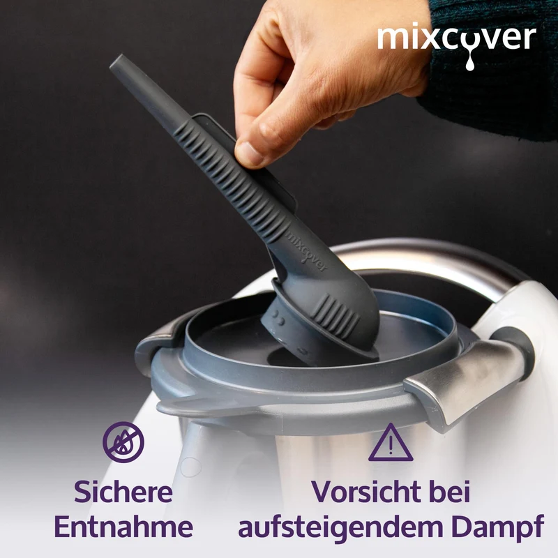 mixcover Steamy Wasserdampf-Ableiter Dampfaufsatz Dunstabzug Möbelschutz steam pipe aus Silikon kompatibel mit Thermomix TM6 TM5 TM31 Monsieur Cuisine Connect Monsieur Cuisine Smart