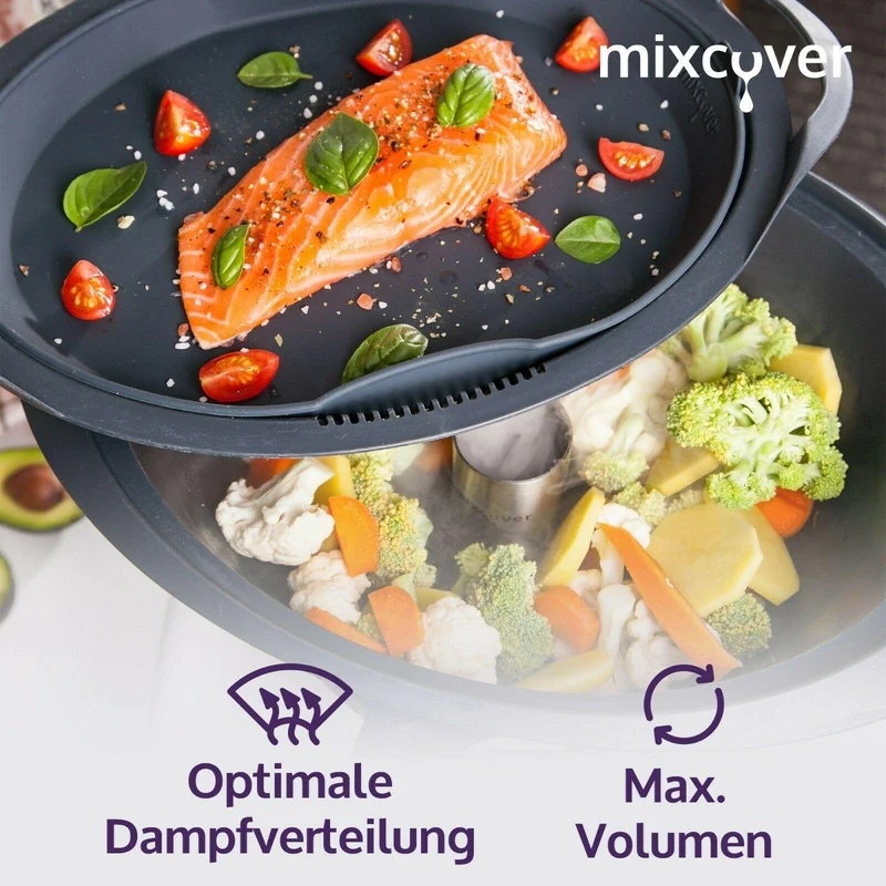 B-Ware: mixcover Dampfkamin Zubehör für Varoma Thermomix TM5 TM6 TM31 Zubehör, TM Friend Monsieur Cuisine Zubehör MCS Zubehör Bosch Cookit Zubehör