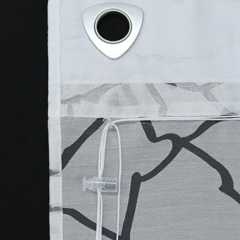 Rollo mit U-Haken transparent Burn-out-Technik gestreiftes Muster 1 Stück