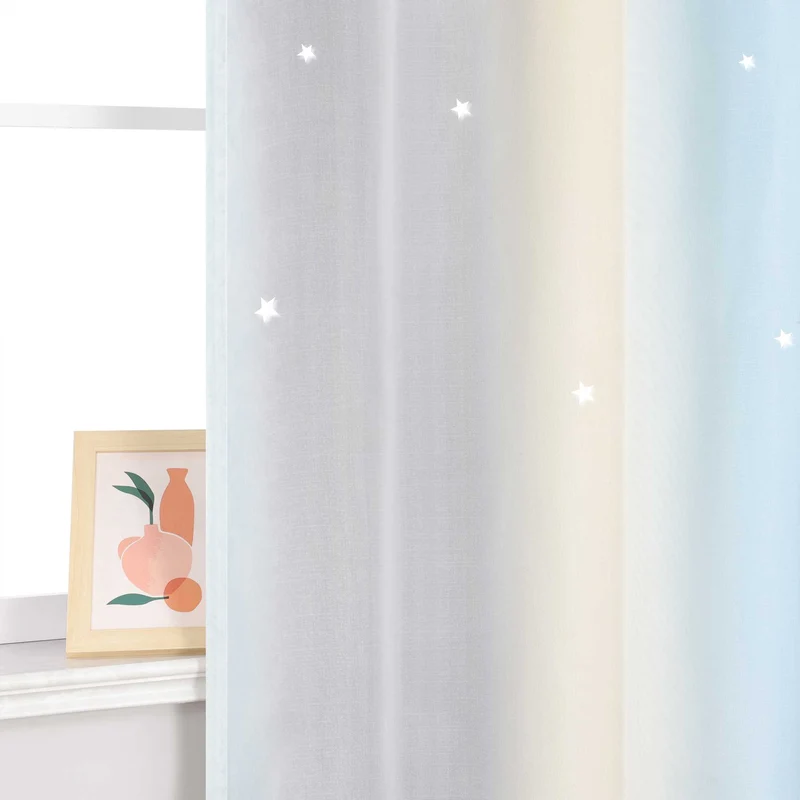 2-in-1 Vorhang Kinderzimmer mit Sternen 1 Stück