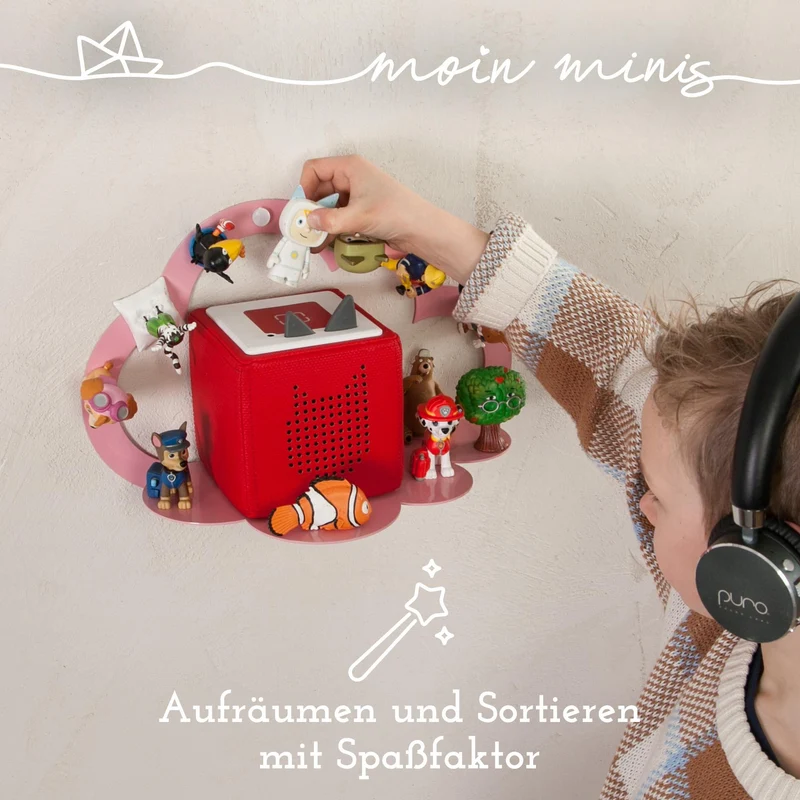 B-Ware: moin minis Wolke Rosa / Pink magnetisches Regal kompatibel mit 20 Tonie Figuren Tonie Box Wolkenregal Kinder Hörfiguren Magnetregal