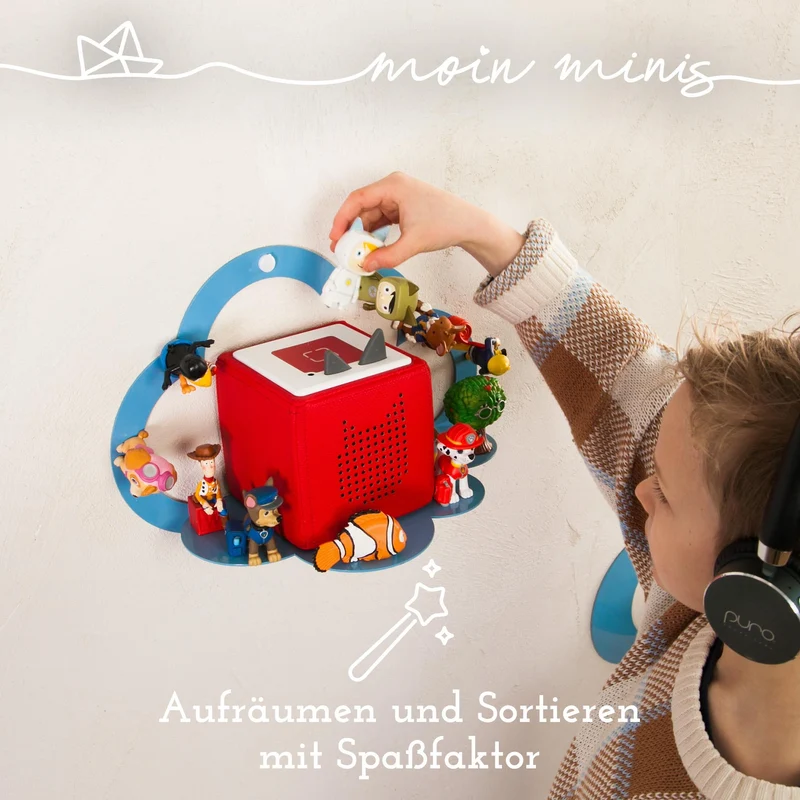 B-Ware: moin minis Wolke Blau magnetisches Regal kompatibel mit 20 Tonie Figuren und Tonie Box Wolkenregal für Kinder Hörfiguren Magnetregal
