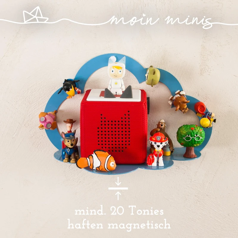 B-Ware: moin minis Wolke Blau magnetisches Regal kompatibel mit 20 Tonie Figuren und Tonie Box Wolkenregal für Kinder Hörfiguren Magnetregal