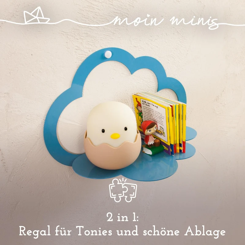 B-Ware: moin minis Wolke Blau magnetisches Regal kompatibel mit 20 Tonie Figuren und Tonie Box Wolkenregal für Kinder Hörfiguren Magnetregal