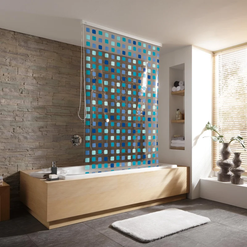 Duschvorhang für Duschrollo-Leerkassette Blue 128 x 240 cm