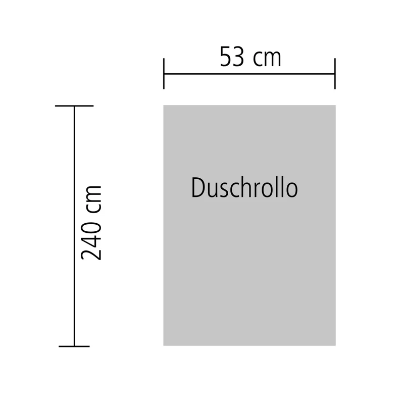 Schmaler Duschrollo für kleine Leerkassette Grau 53 x 240 cm