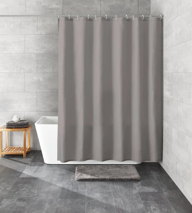 Duschvorhang Textil KITO Schiefer 240 x 180 cm