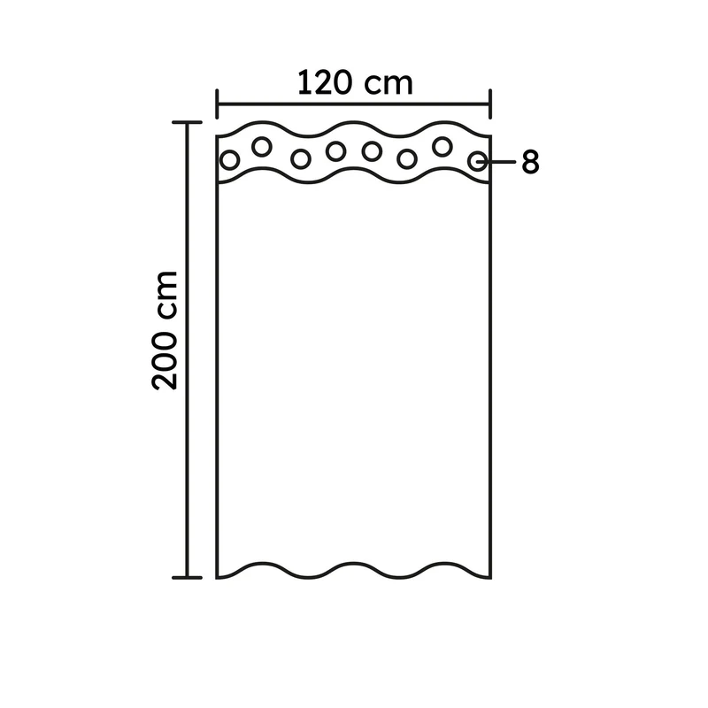 Duschvorhang Textil KITO Schiefer 120 x 200 cm