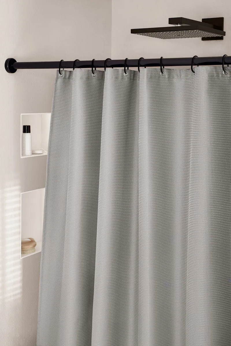Duschvorhang Textil GRIGLIA Platinfarben 180 x 200 cm
